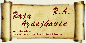 Raja Azdejković vizit kartica